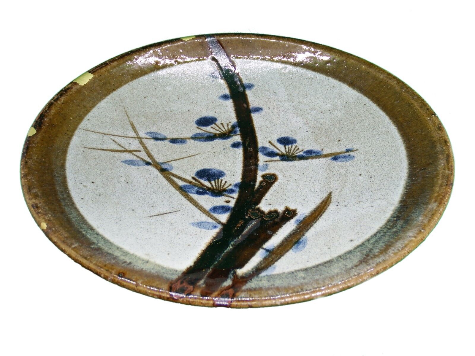 Vintage Japanese Plate Mingei Mashiko Ware Plum 11