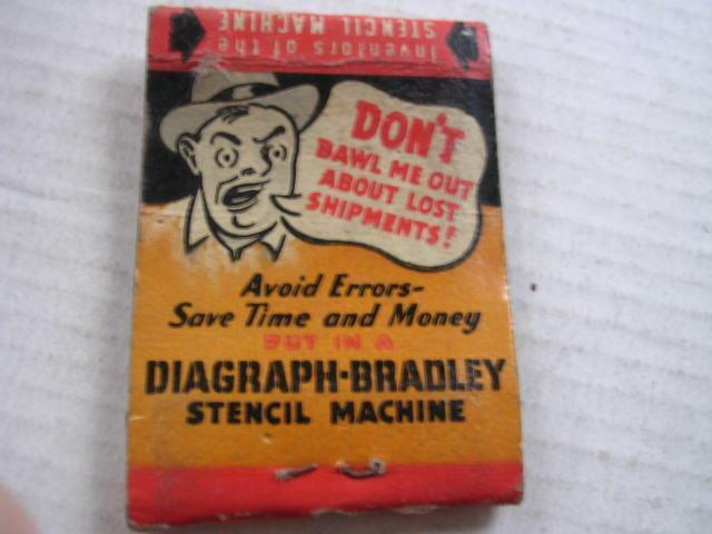 1940\'s Harbor-Rogers Co Diagraph Bradley Stencil Machine Portland OR Matchbook