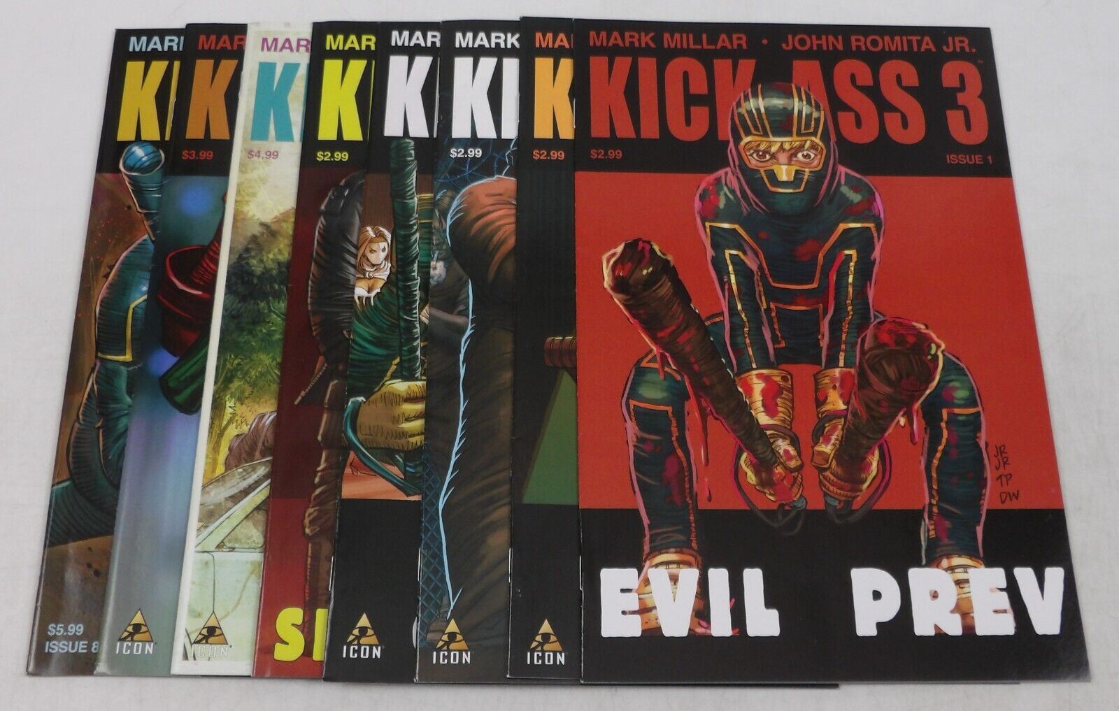 Kick-Ass 3 #1-8 VF complete series - Mark Millar - John Romita Jr - 1st print