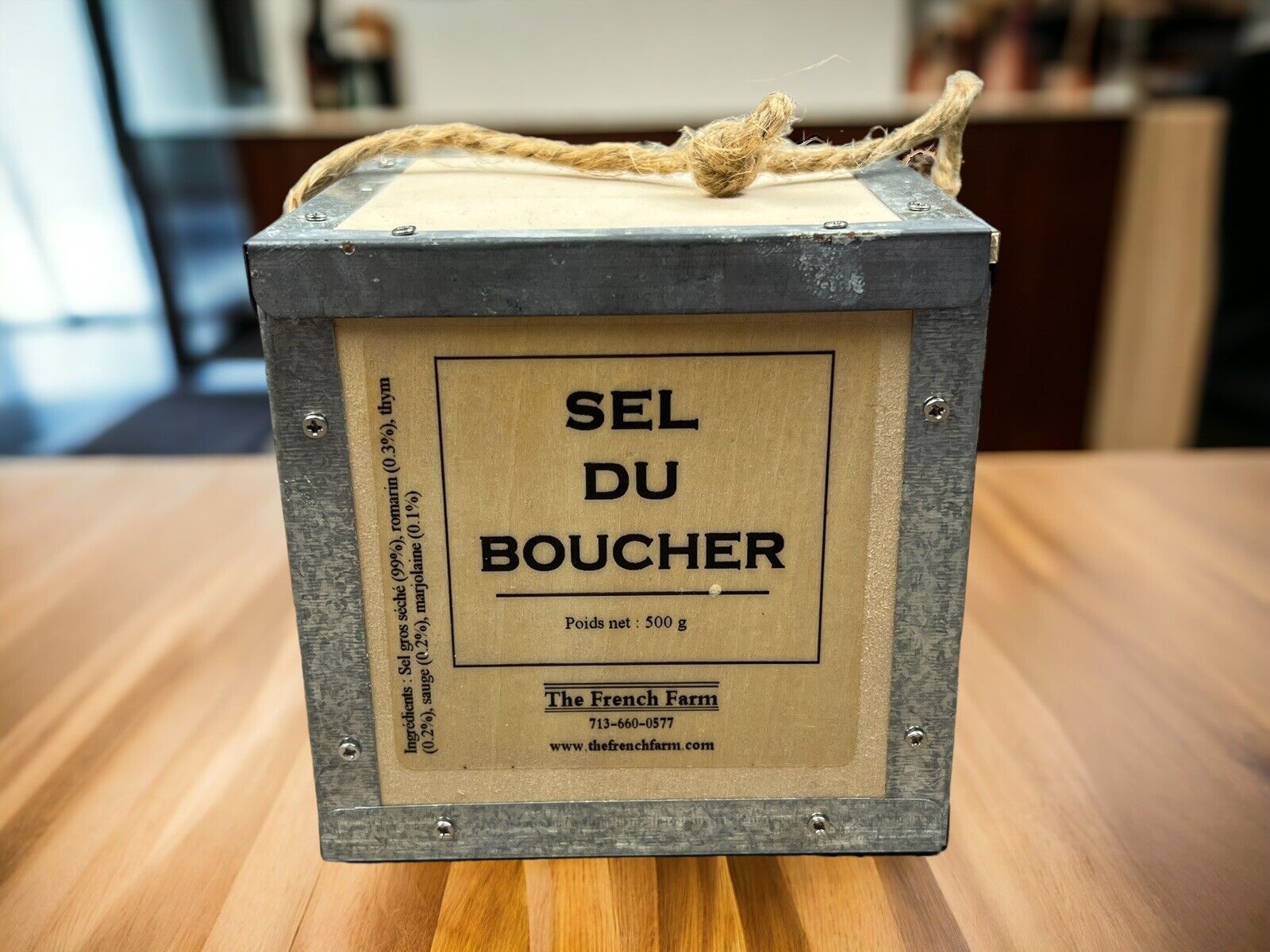The French Farm Butcher Salt Wooden Box - Farmhouse French Box Only