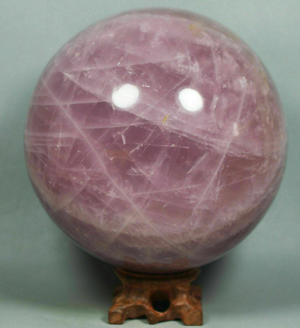 123mm 6.36 lb Natural Pink Rose Quartz Crystal Healing Magic Ball Sphere +Stand