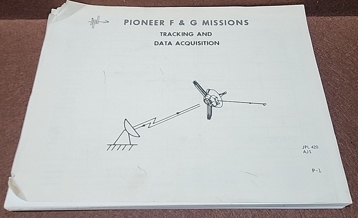 RARE Vintage 1970 JPL NASA Pioneer F&G Satellite Tracking & Data Project Plan