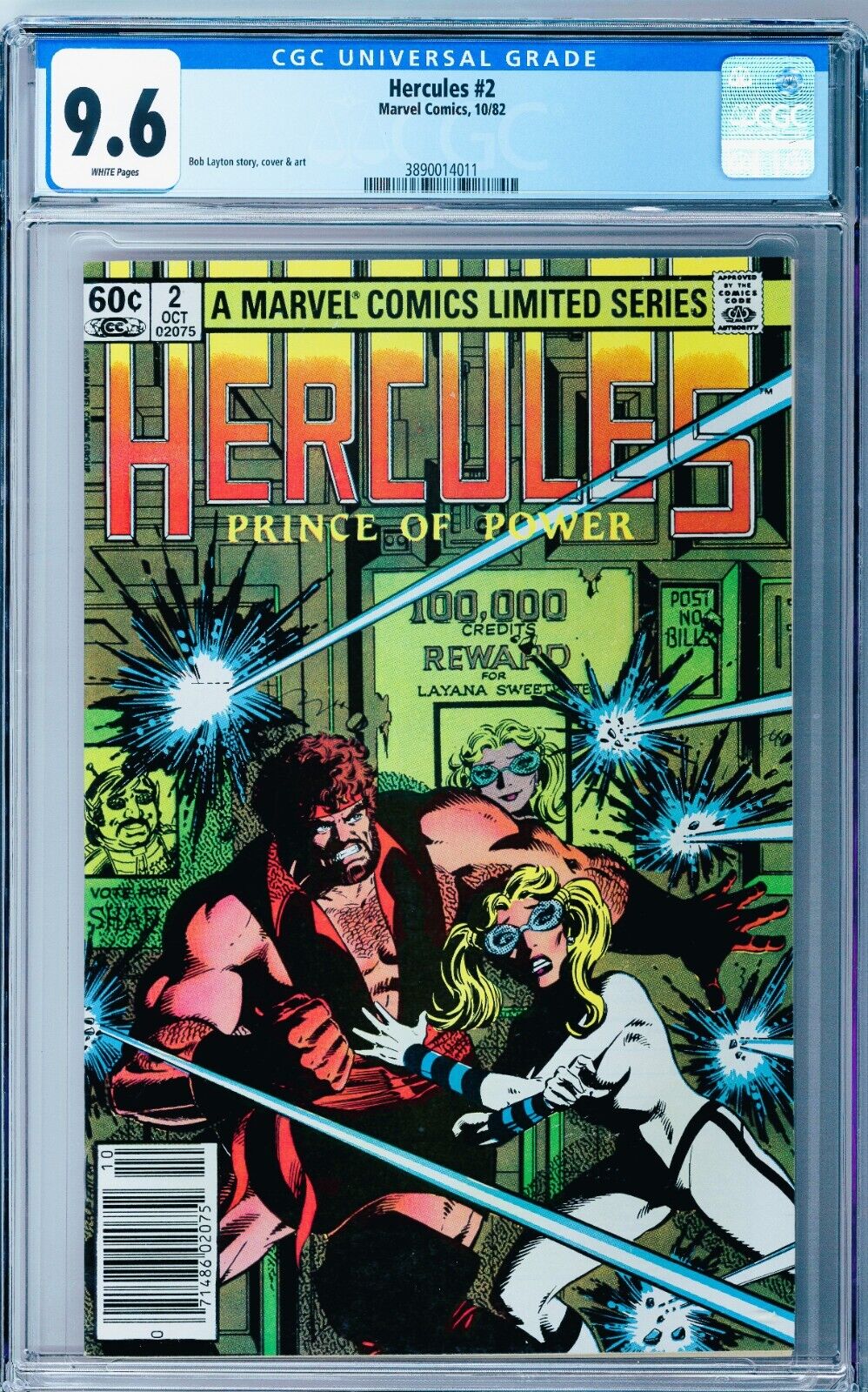 Hercules #2 CGC 9.6 (Oct 1982, Marvel) Bob Layton Cover & Story, Limited Series