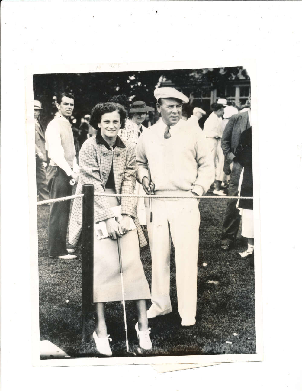 6.6. 1935 Open Golf Championship Babe Didrikson & al Espinosa wire photo bx1a1