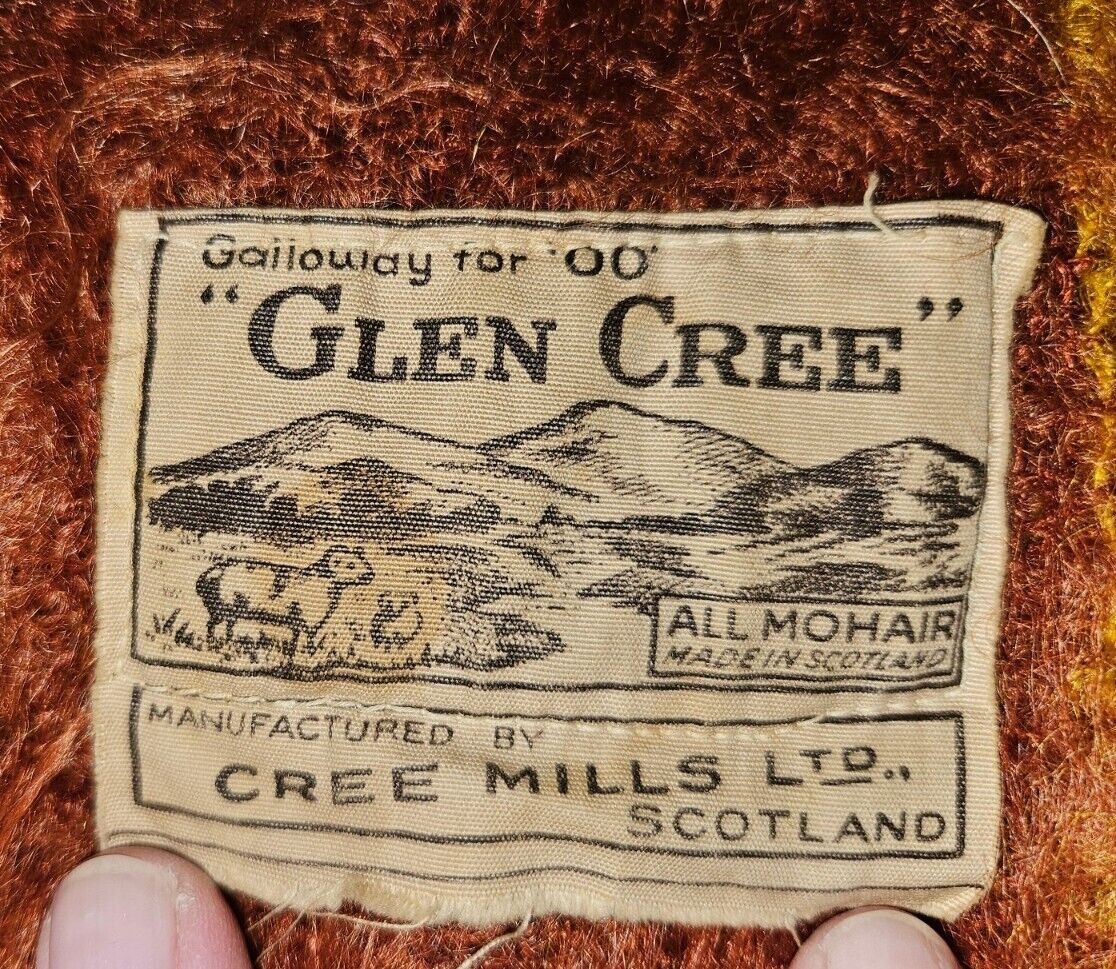 Beautiful Vintage Glen Cree 100% Mohair Blanket Made in Scotland, 48”x 72\
