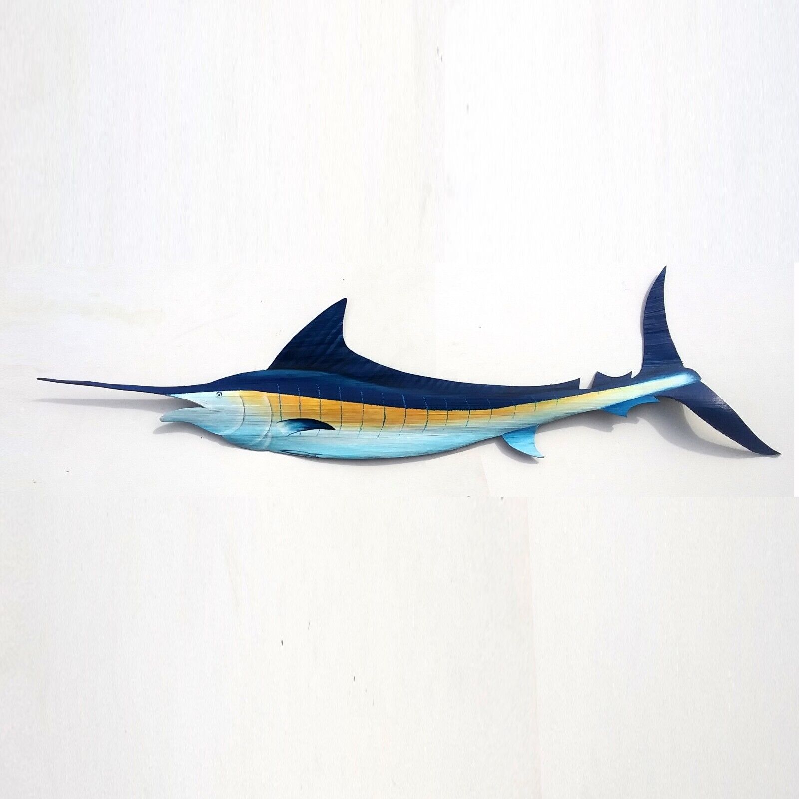 Marlin fish painting original Florida Palm Tree frond painted wooden beach art