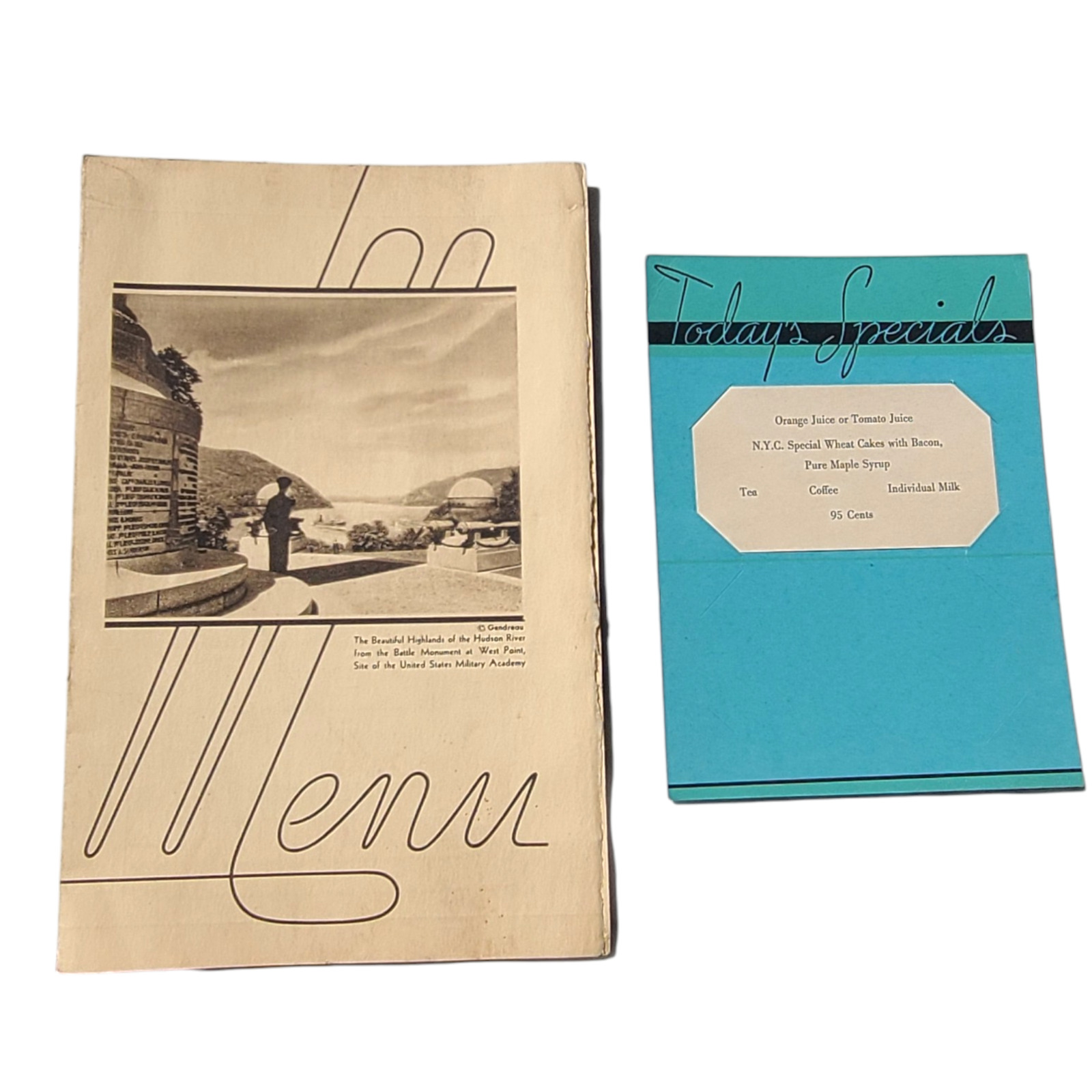 Vintage 1940s NEW YORK CENTRAL System Dining Menu WWII Wartime RAILROAD