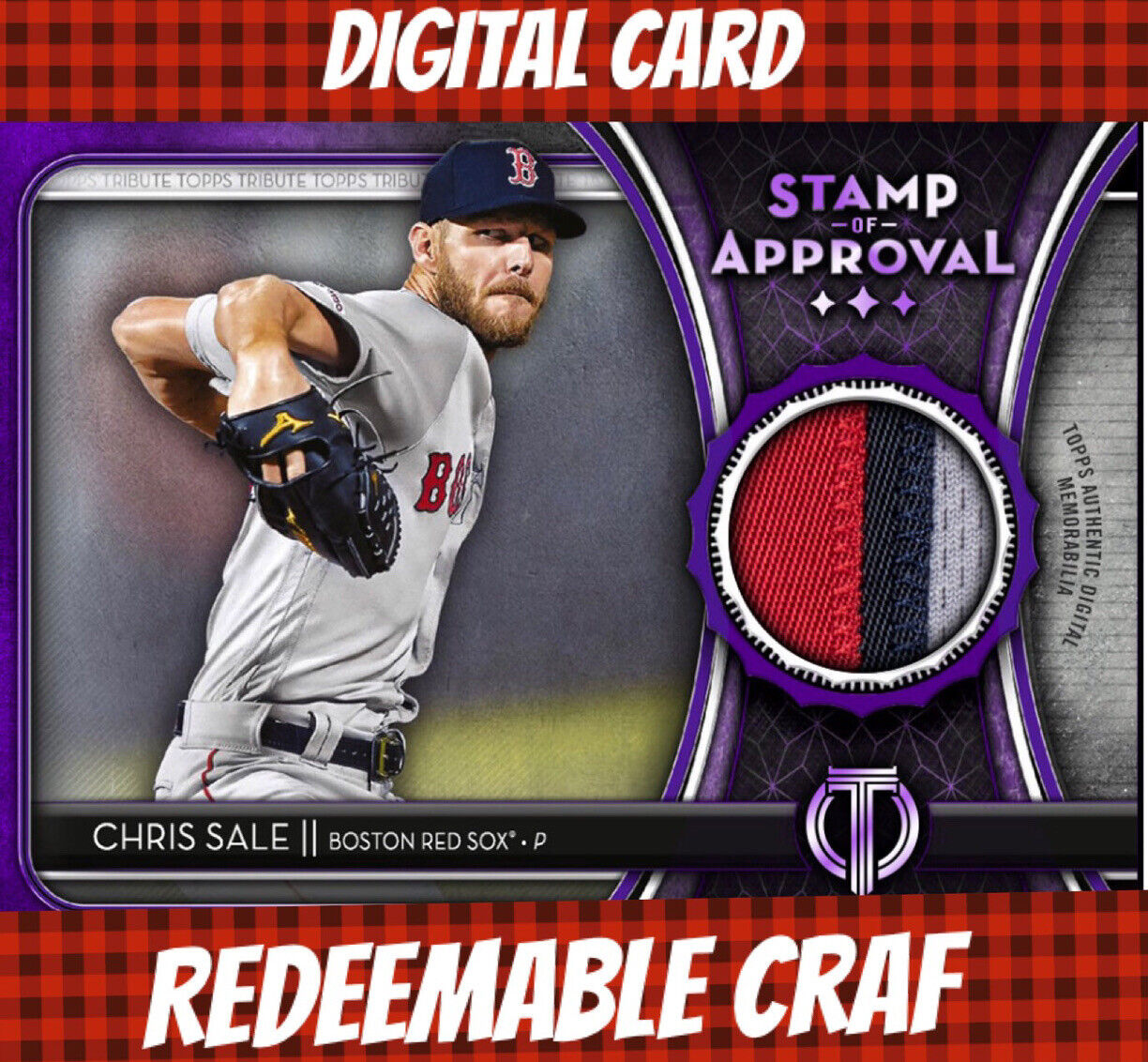 Topps Bunt Digital Chris Sale Tribute 20 Purple Stamp Of Approval Relic