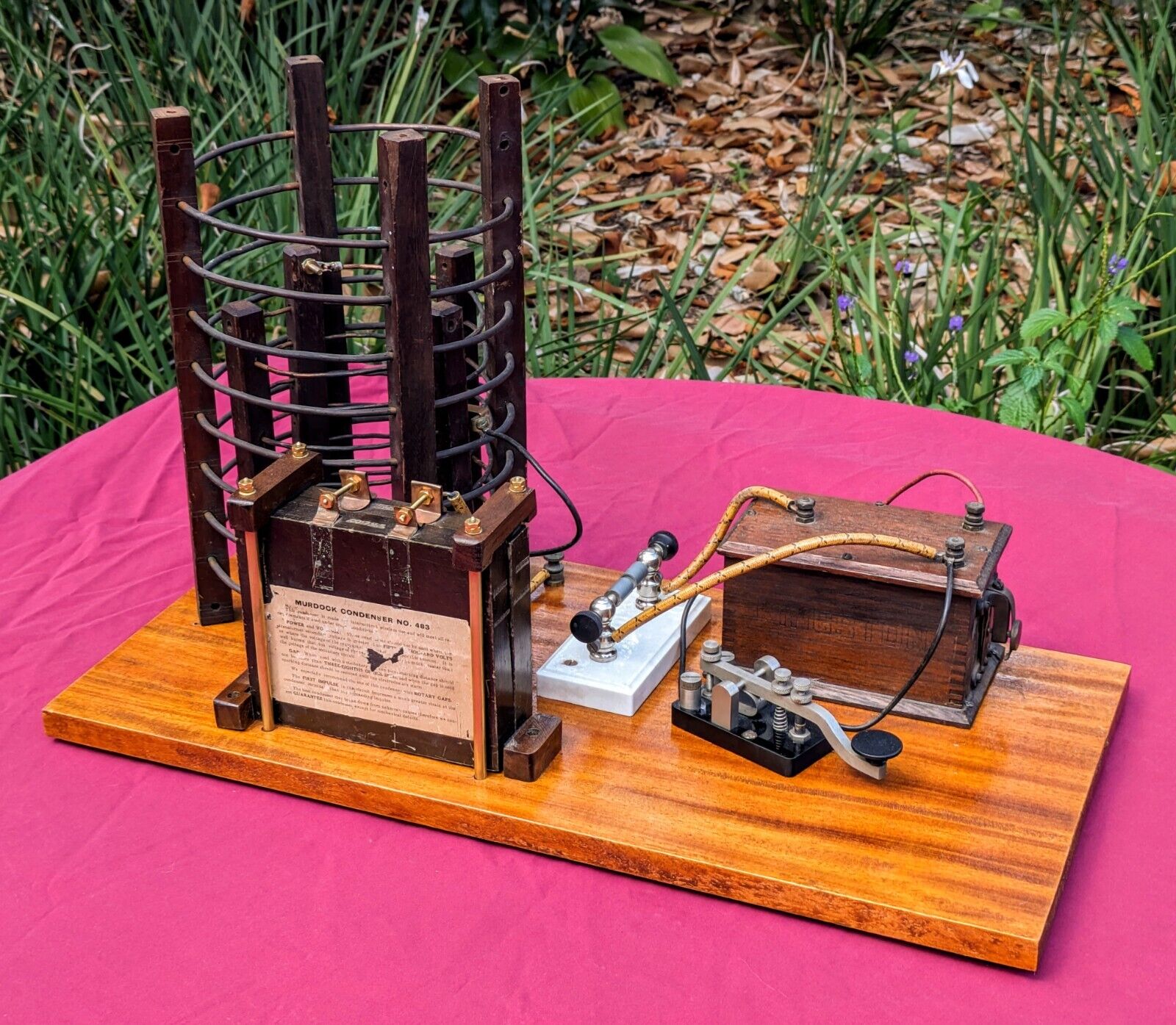 Transmitter Wireless Telegraphy Antique Radio Ham Spark Gap Coil Helix Homebrew 