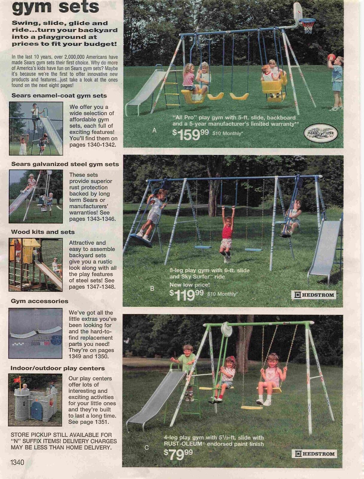 1990S Swing Slide Glide Ride Set Vtg Print Advertisement 8X11