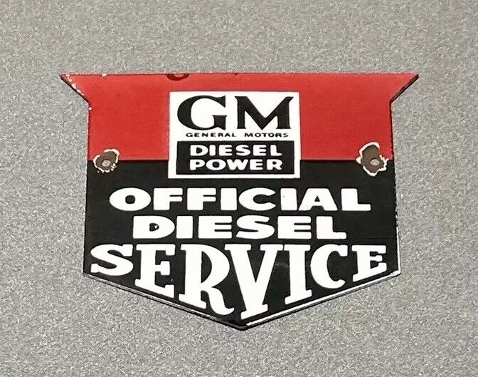 VINTAGE GM GENERAL MOTORS DEALERSHIP PORCELAIN SIGN CAR GAS AUTO OIL