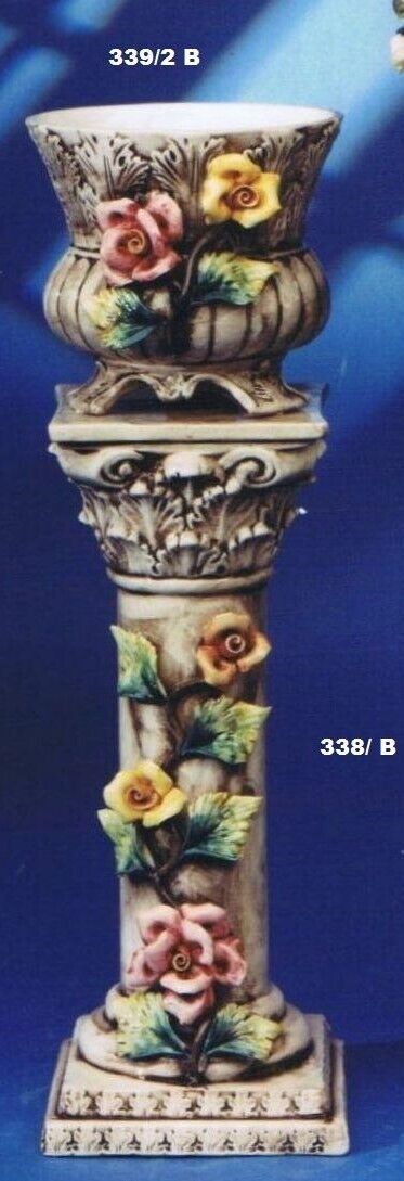Capodimonte set small Pedestal with pot antic color