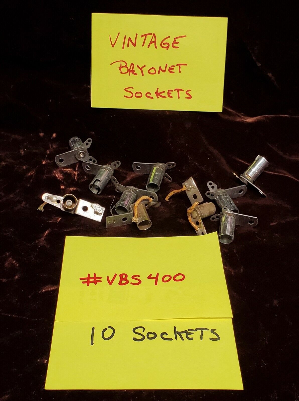 VINTAGED JENNINGS ANTIQUE SLOT MACHINE USED LIGHT SOCKETS LOT OF (10)  #VBS400