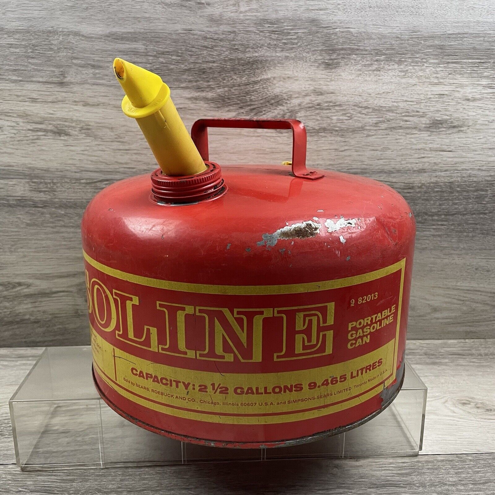 Vintage Sears Craftsman 2 1/2 Gallon Pre Ban Vented Galvanized Metal Gas Can