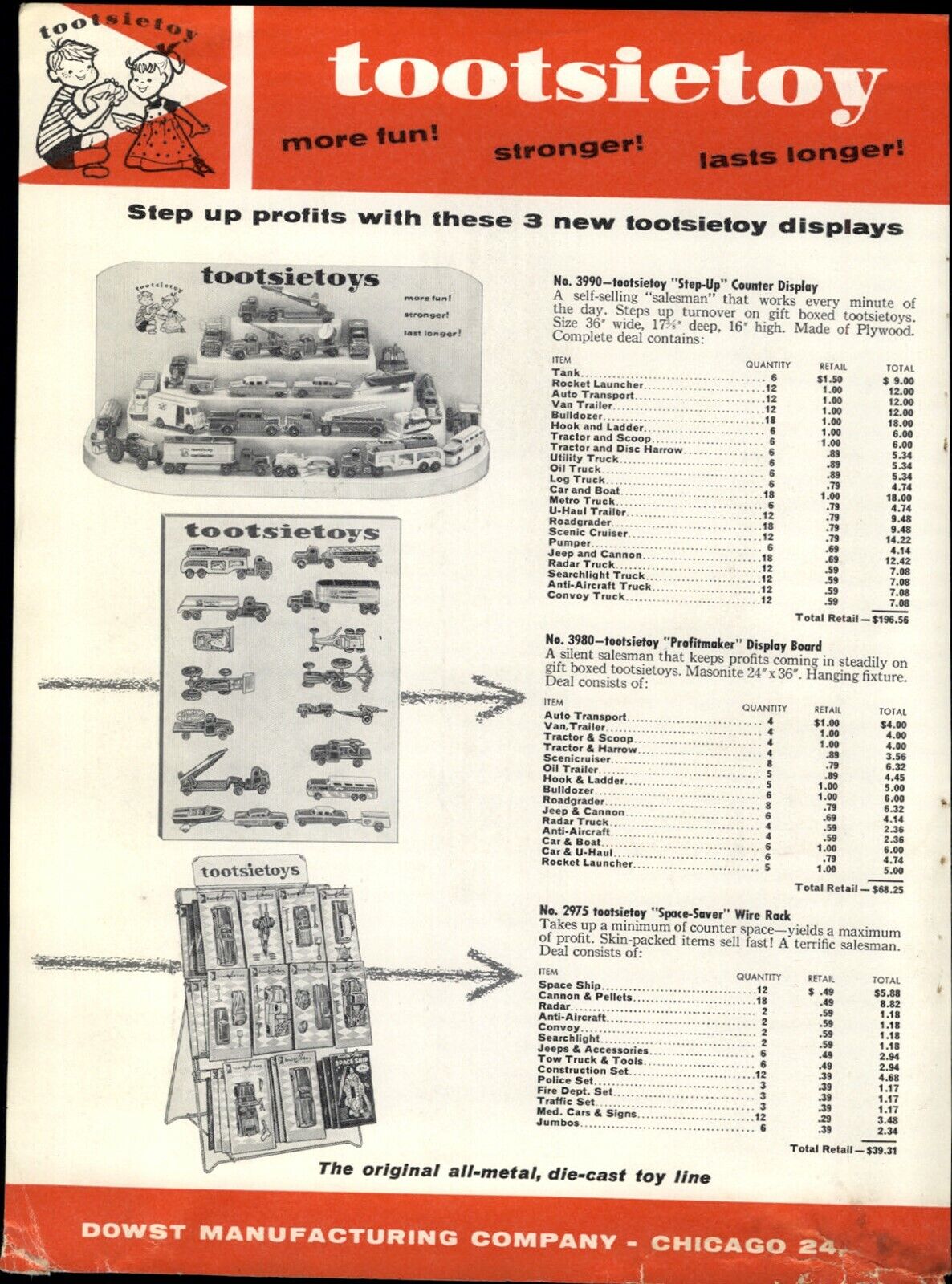 1958 PAPER AD Tootsietoy Store Display Stepup Counter Toy Cars Trucks Bus 