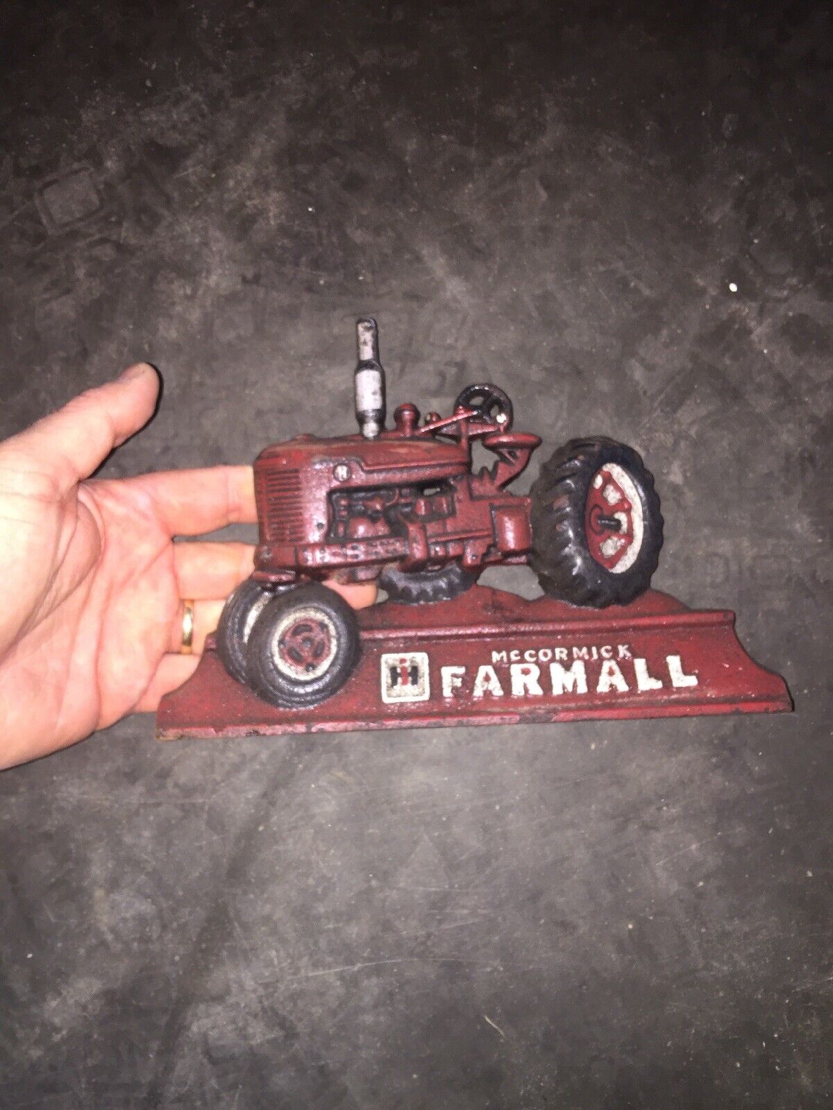 Farmall IH McCormick International Tractor Door Stop Cast Iron Solid Metal 3LBS