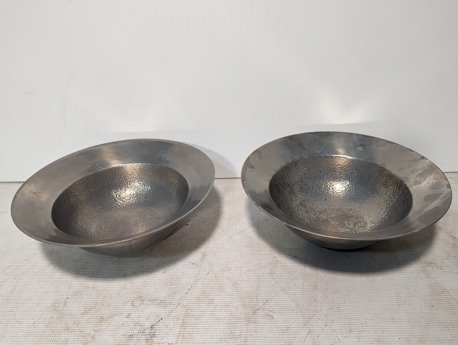 Lot of 2 Antique Metal Bowls with Texture, 12\