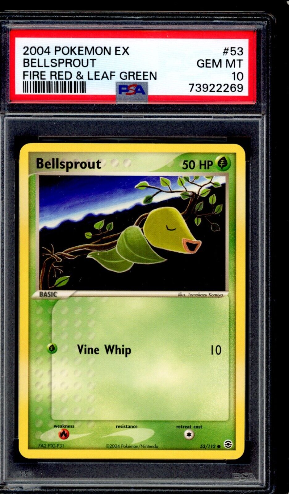 PSA 10 Bellsprout 2004 Pokemon Card 53/112 Fire Red & Leaf Green