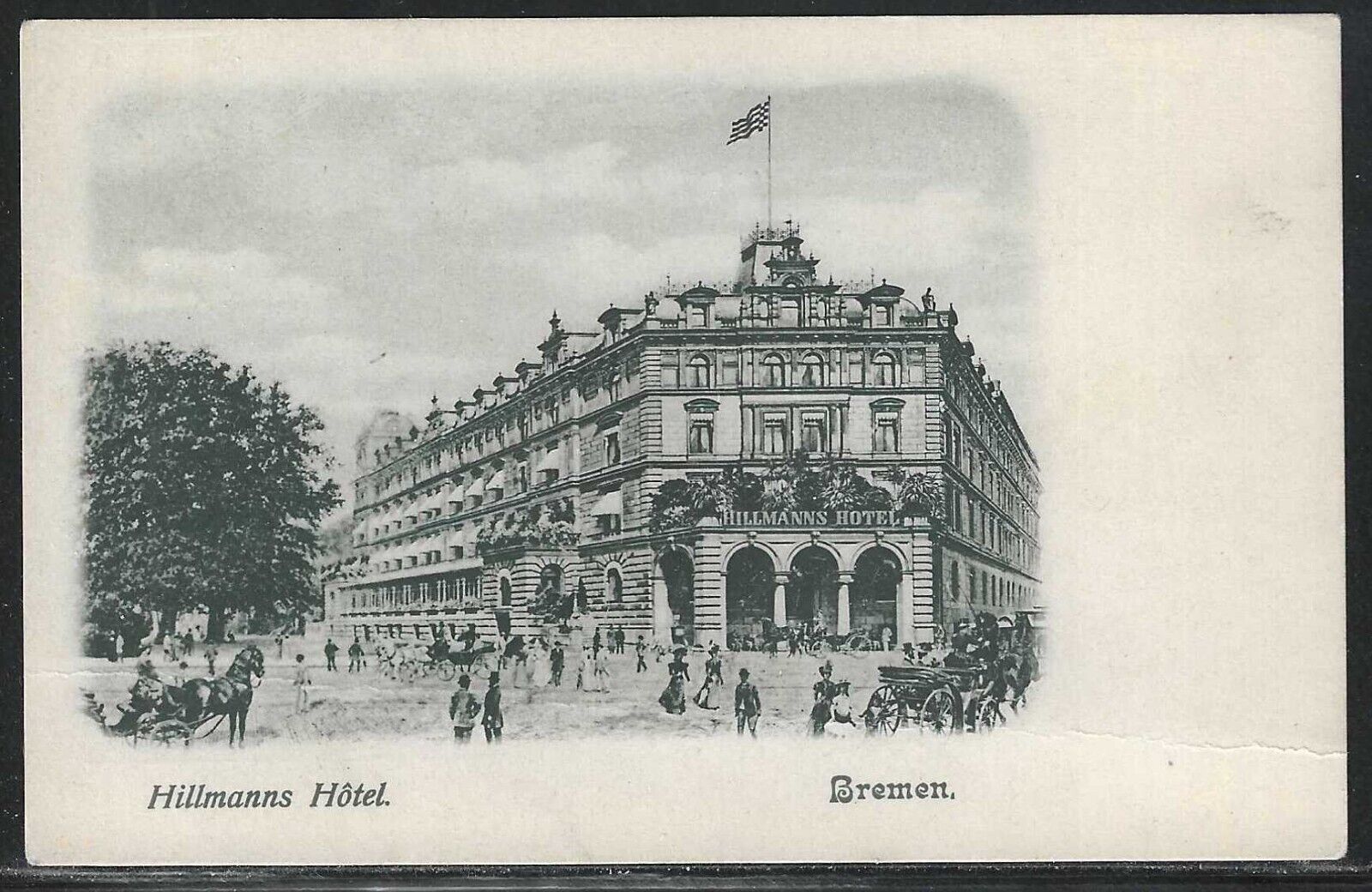 Hillmans Hotel, Bremen, Germany, Very Early Postcard, Unused