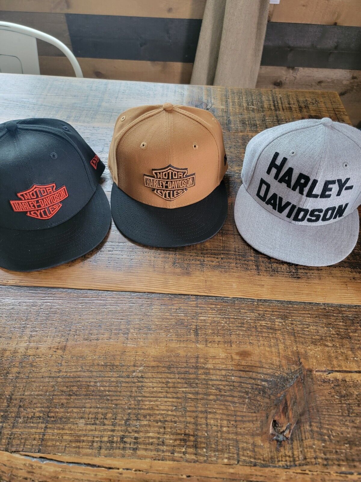 Harley Davidson New Era Fitted Hats 7 3/4  YOU GET ALL 3 HATS 3xl