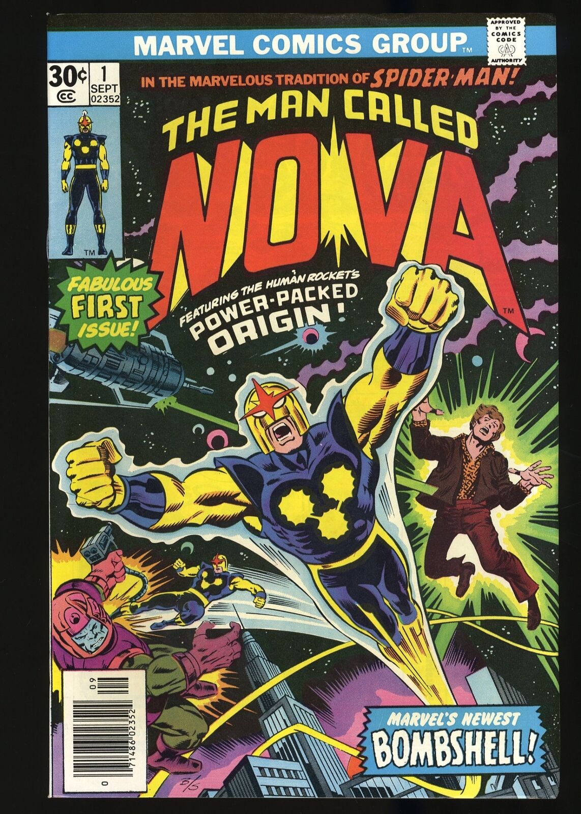 Nova #1 NM 9.4 Origin 1st Appearance Richard Ryder Bronze Age Key Marvel 1976
