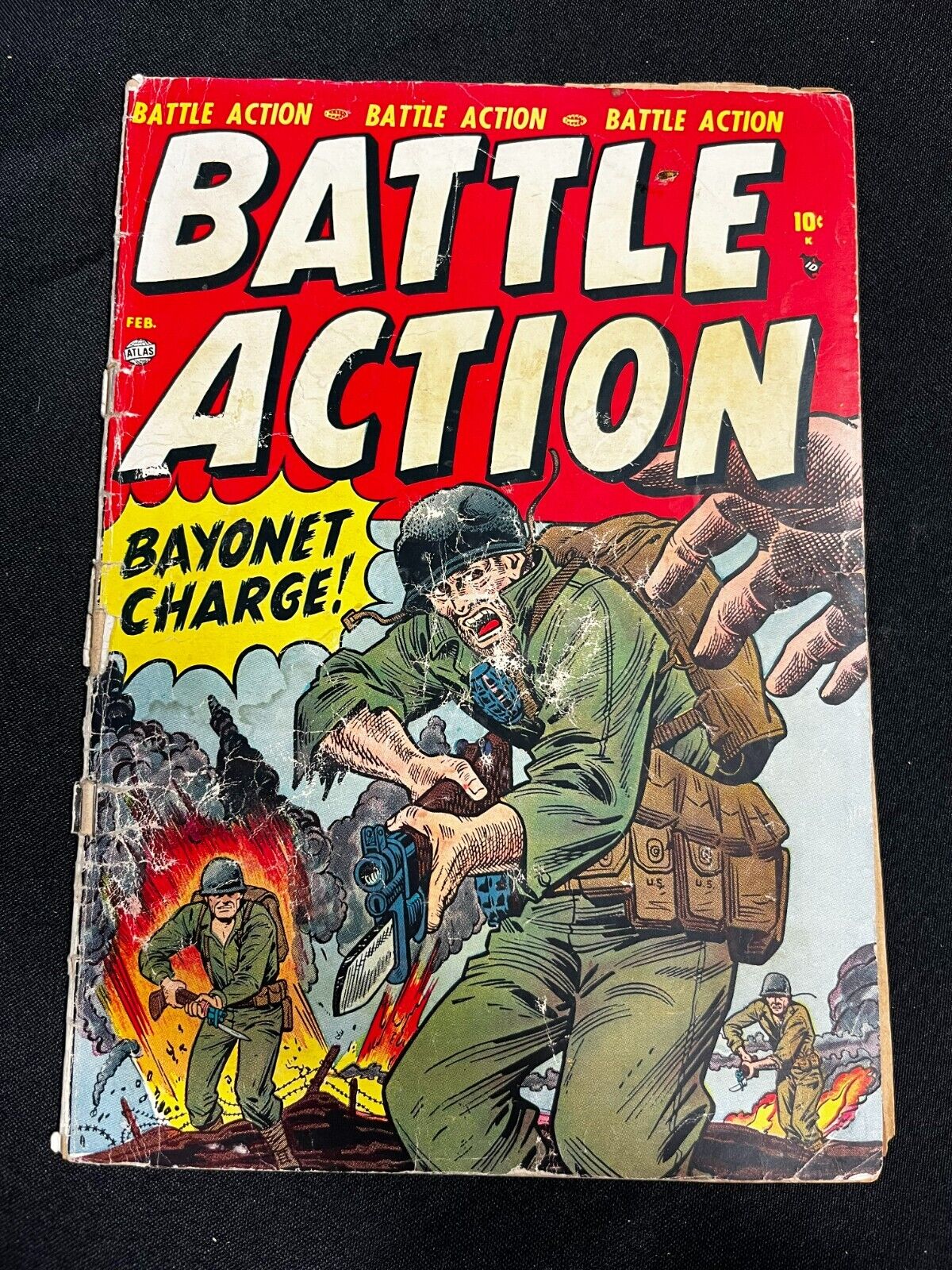 1952 Feb Volume 1 Issue 1 Atlas Battle Action 10 Cent Golden Age Comic AA 2723