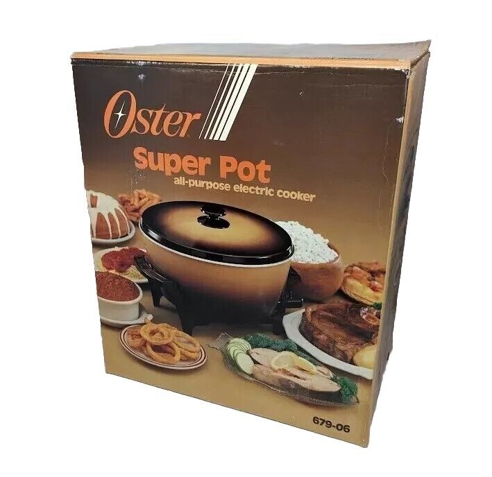 Oster Super Pot Electric Cooker 679-06 Slow Roaster Fryer Rice Brown Vtg NEW