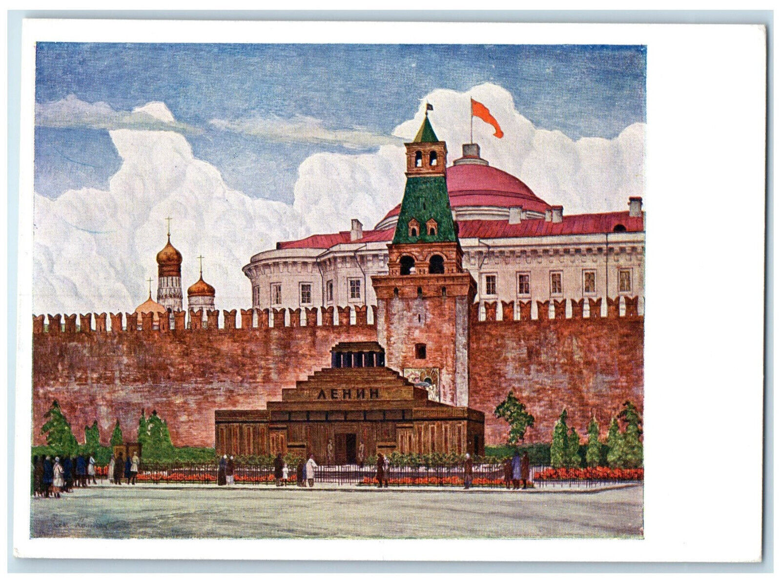 1929 Lenin\'s Mausoleum on Red Square Moscow Russia Posted Vintage Postcard