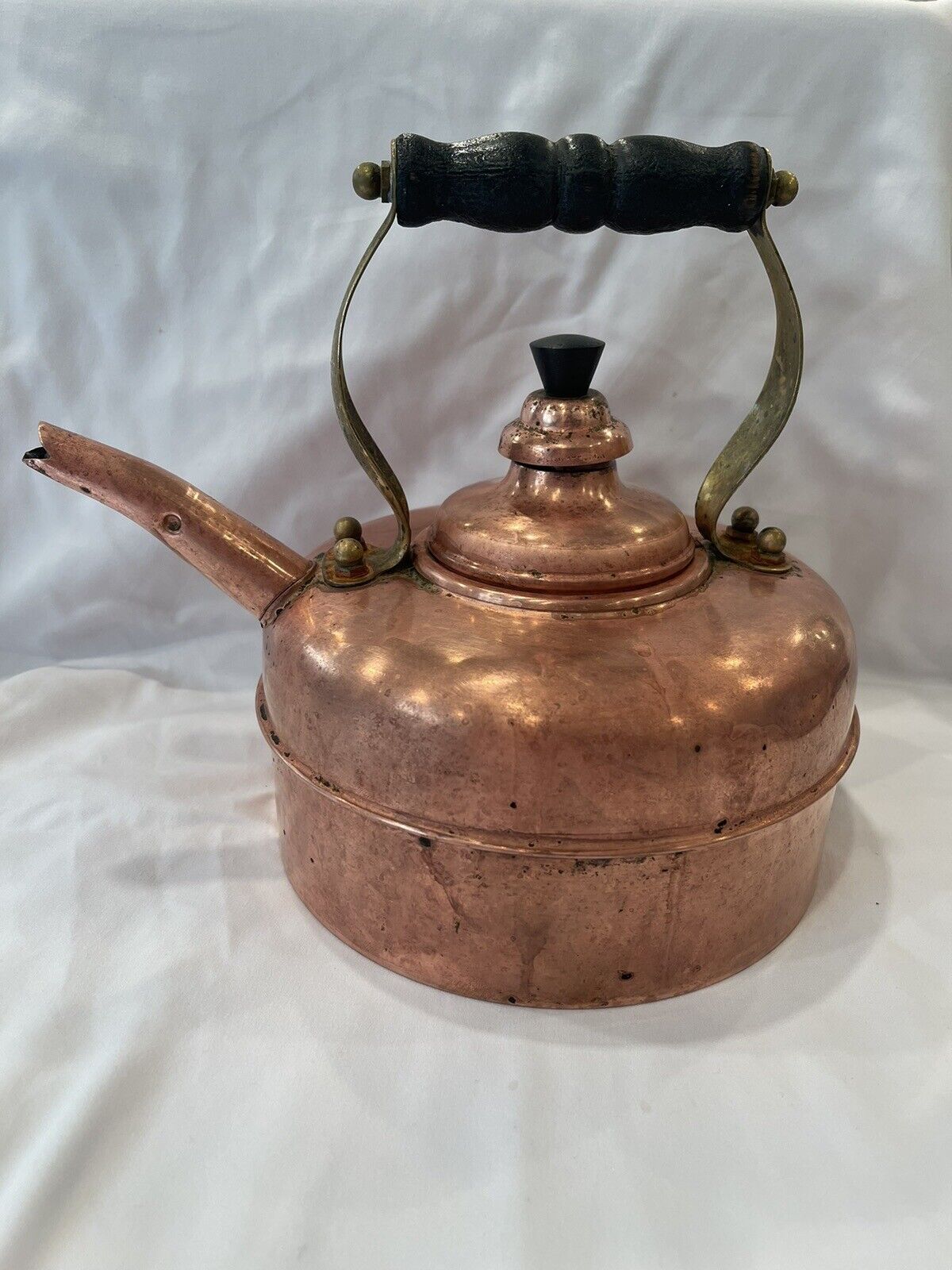 VINTAGE SMALL  SIMPLEX SOLID COPPER KETTLE WHISTLING  MADE IN ENGLAND MARKED