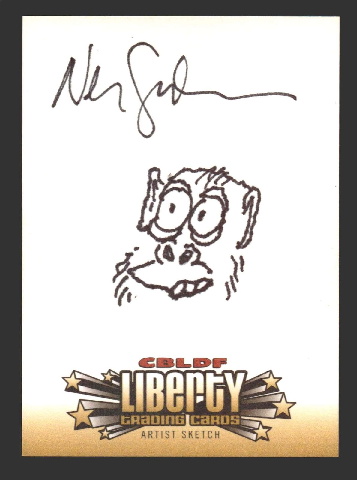 2011 Cryptozoic CBLDF Liberty Artist Sketch Trading Card by Neil Gaiman