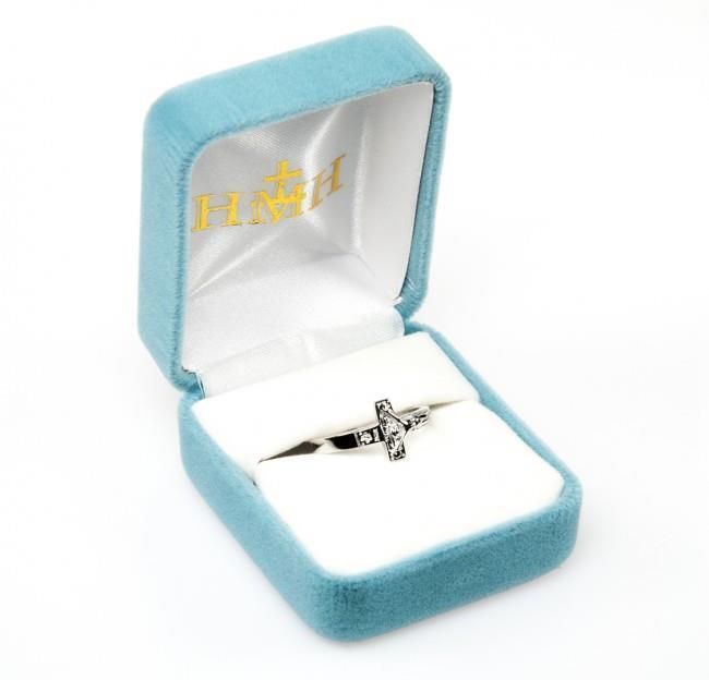 Unique Sterling Silver Crucifix Ring Size 10 Deluxe velvet gift boxed