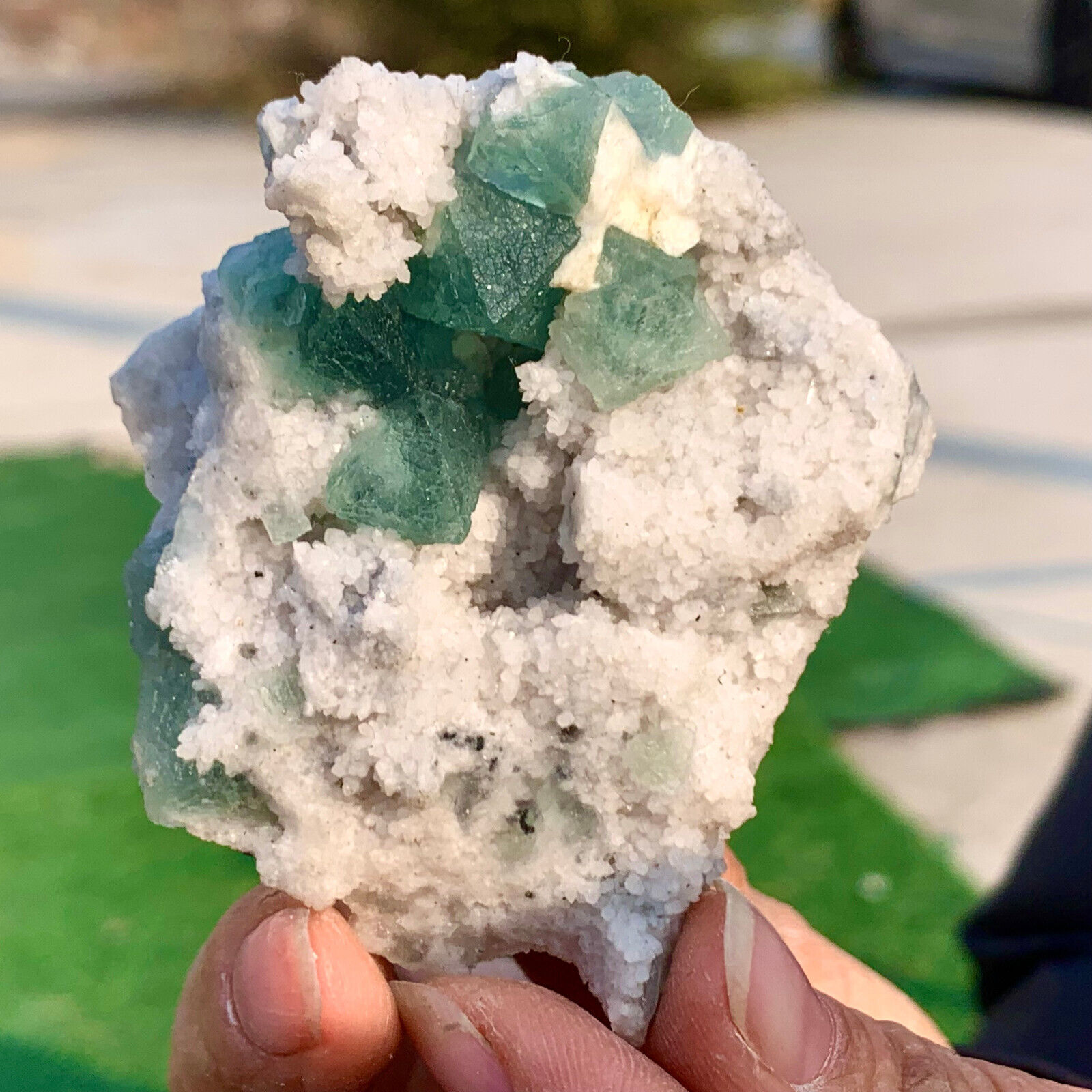 88G Rare transparent green cubic fluorite mineral crystal sample/China