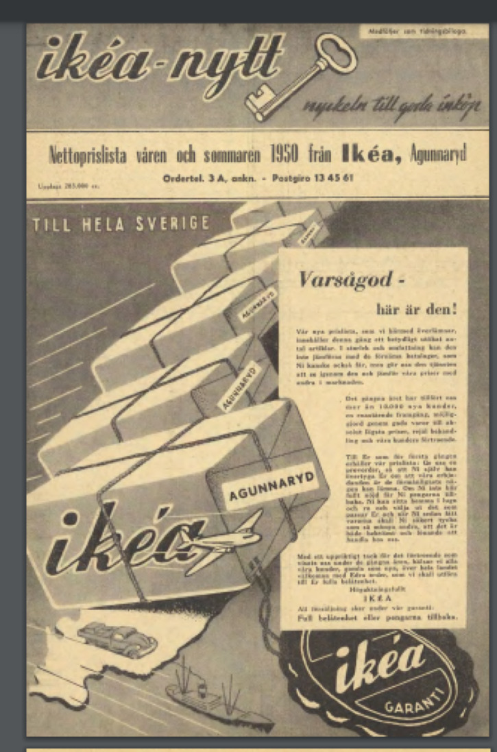 1950 Ikea catalog in Swedish 16 page gloss covers comb bound mid century repro