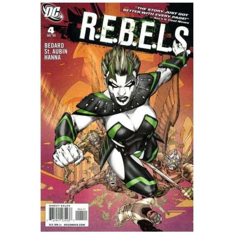 R.E.B.E.L.S. (2009 series) #4 in Near Mint condition. DC comics [w&