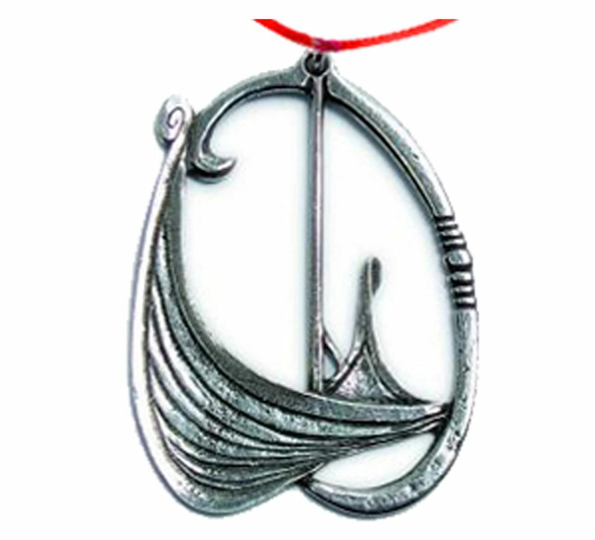 Norway Oseberg Viking Ship Pewter Ornament, NEW