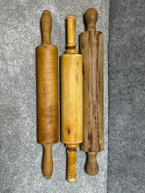 Lot of 3 Vintage Wooden Rolling Pins