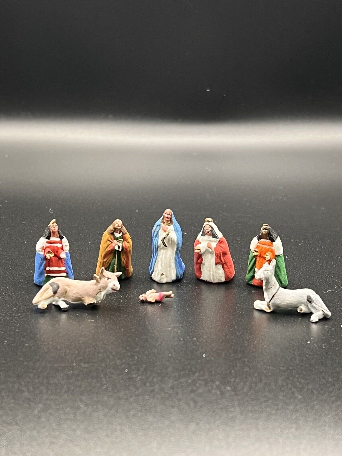 Miniature Vintage Nativity Set - Hand Made