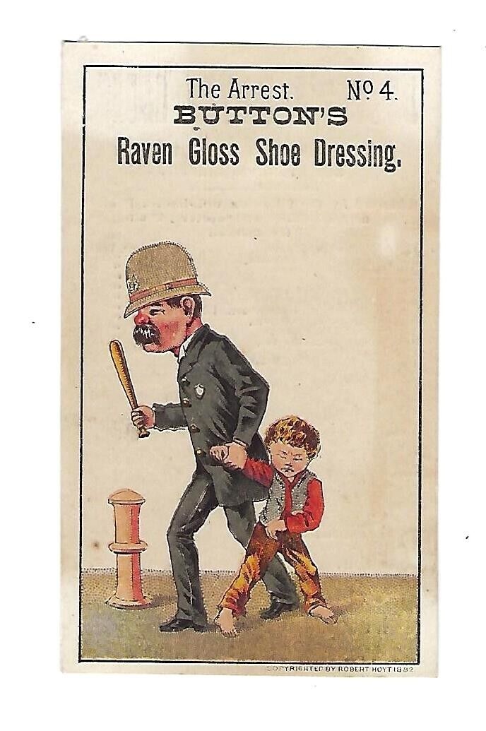 c1890 Victorian Trade Card Button & Ottley, Raven Gloss \