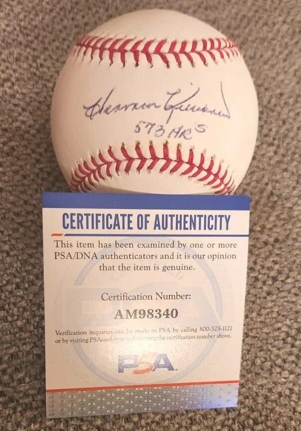 HARMON KILLEBREW SIGNED OFFICIAL MLB BASEBALL 573 HRS PSA/DNA AUTHENTIC #AM98340