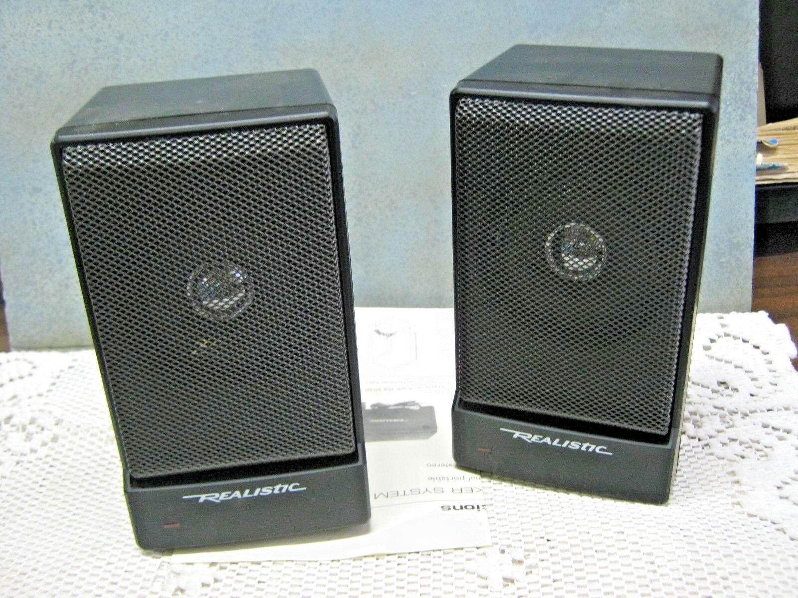 Realistic Amplified Speakers Cat No. 40-1259 A One Pair Portable Minimus 0.6 