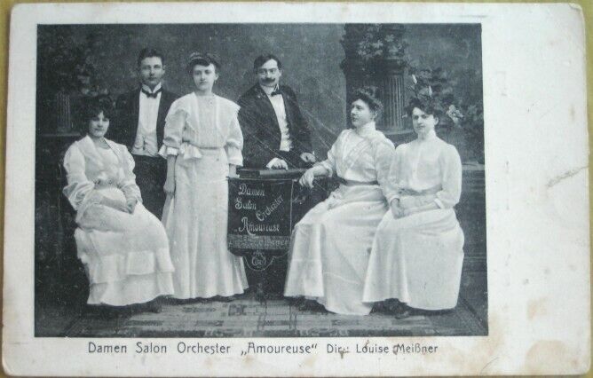 Music 1910 Advertising Postcard - 'Damen Salon Orchestra'