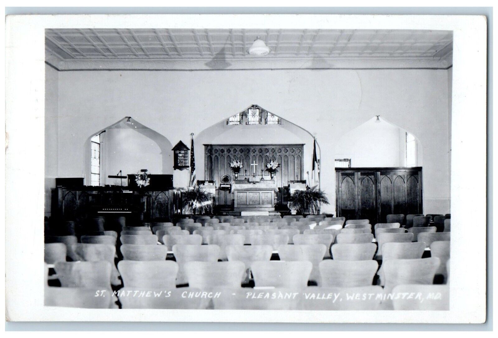 1954 St. Matthew\'s Church Pleasant Valley Westminster MD RPPC Photo Postcard