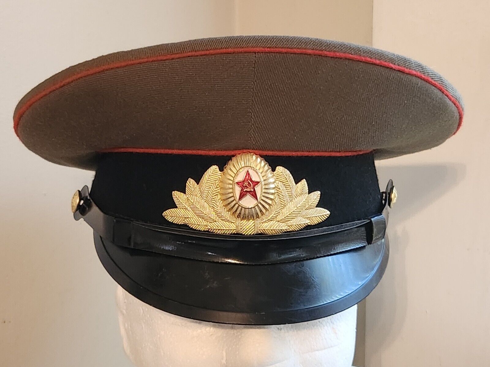 Vintage Russian Soviet Army Motor Rifles Officer NCO Visor Hat Size 56