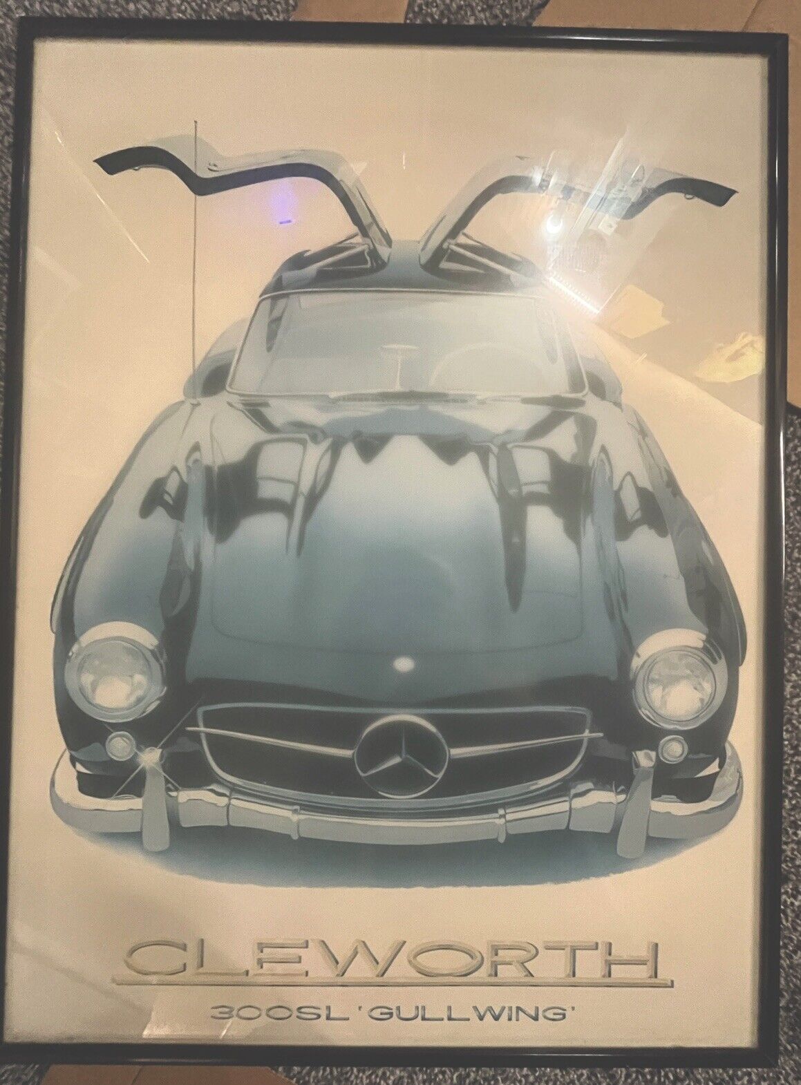 Mercedes-Benz 300SL Gullwing Harold Cleworth AFAS Poster Art Print 