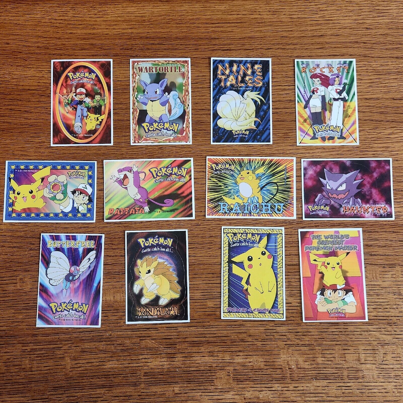 LOT OF 12 Vintage A&A Pokemon 1999 Vending Machine Stickers NEW 