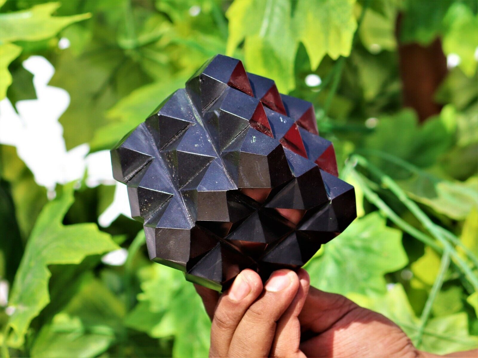 75MM Black Tourmaline Quartz Crystal Chakra Healing Energy Stone Pyramids Cube