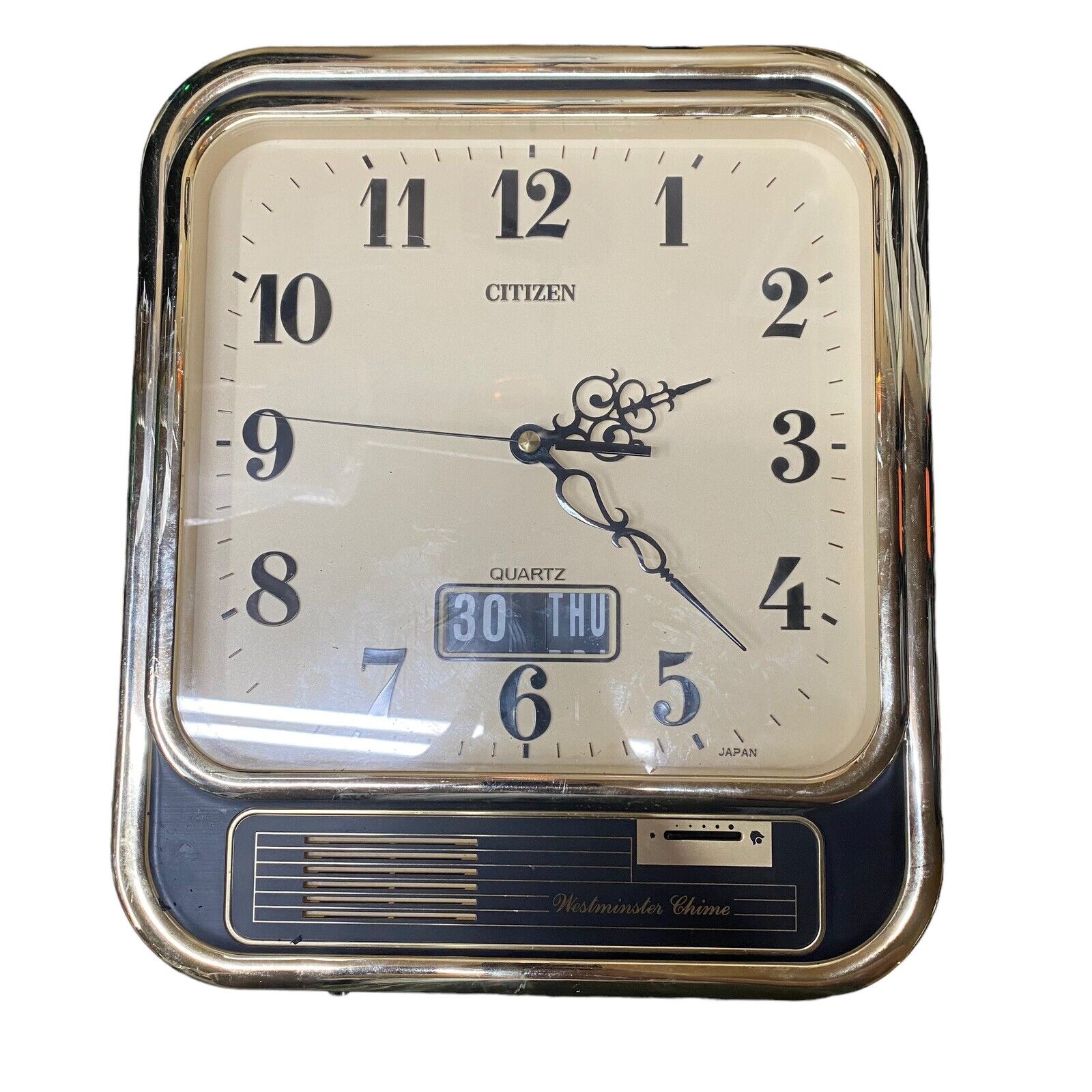 Vintage Citizen Quartz Alarm Wall Clock-Westminister Chime