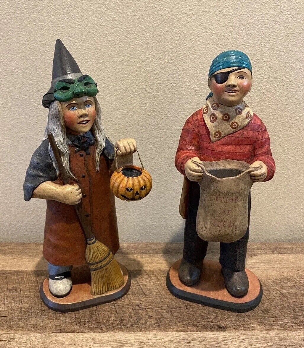 Dept 56 Our Town Collection By Leo Smith HALLOWEEN KIDS Boy & Girl 12.5” HTF