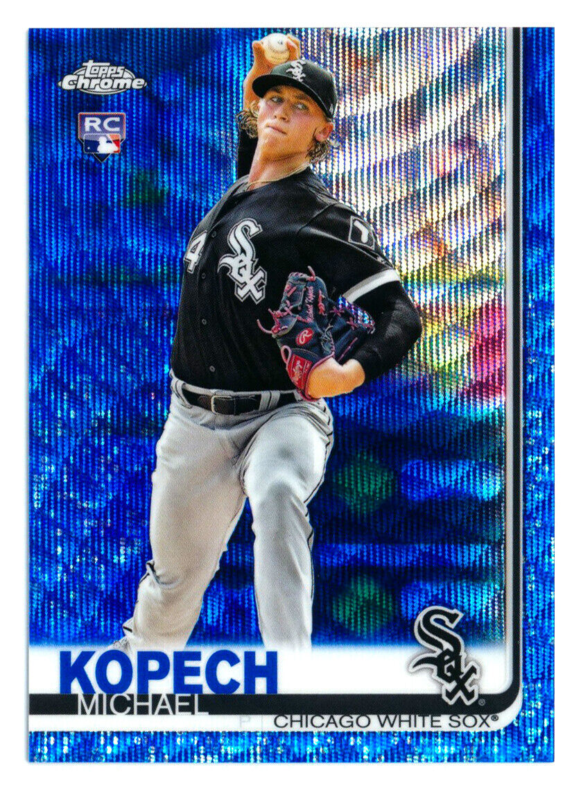 2019 TOPPS CHROME #17 MICHAEL KOPECH RC BLUE WAVE REFRACTOR ROOKIE #07/75