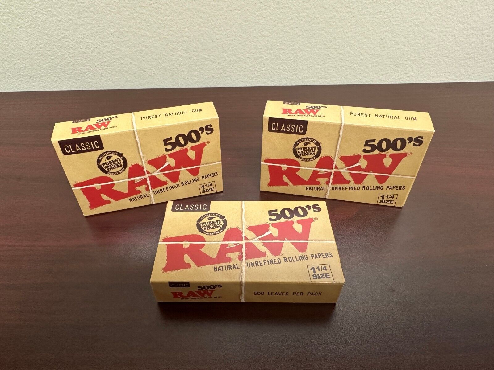 RAW Classic 500s ~1 1/4~ Rolling Papers (3 Packs) ~NEW